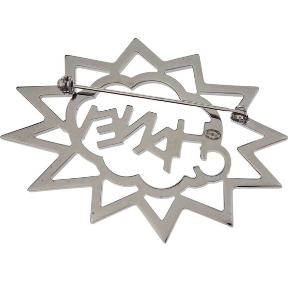 Chanel Brooch Pin Rhinestone Silver Red B17K 196462 - Picture 3 of 4